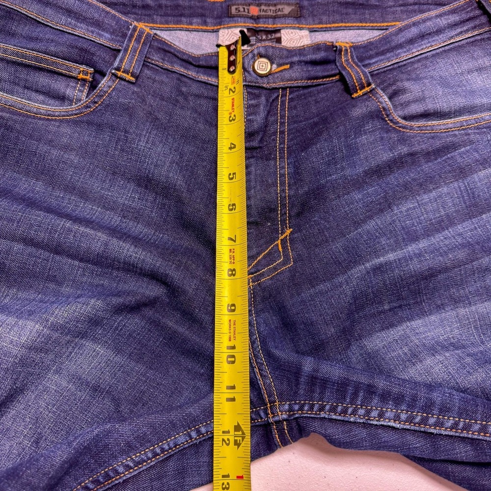 5.11 Tactical Defender Jeans Mens 36 Dark Wash Blue Denim Outdoor 74477 38x31 - Picture 11 of 14